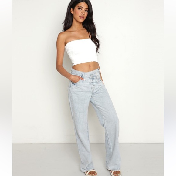 pistola Denim - Pistola Bobbie Crossover Jean Size 25 Hi Rise Straight Distressed Rennie Blue